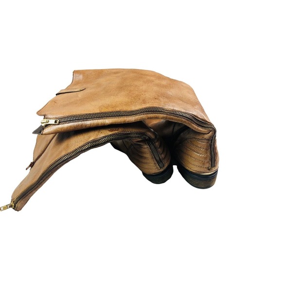 Steve Madden Cognac Rustic Leather Boots sz 8 - Picture 8 of 10